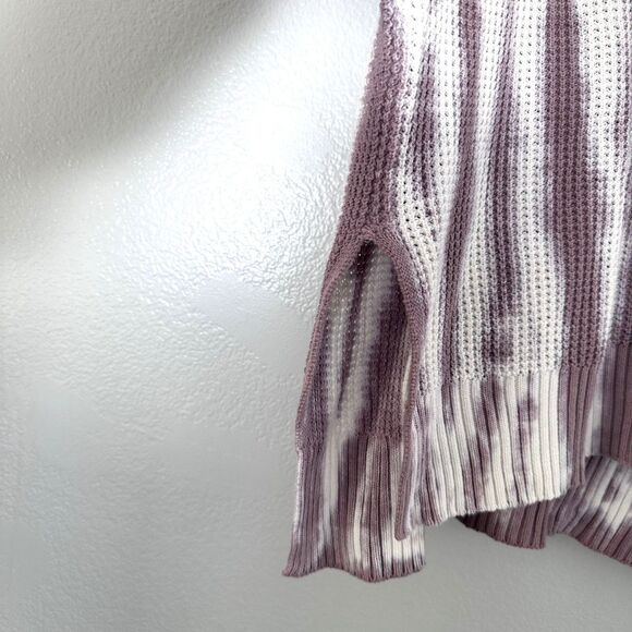 Pistola Sweater Womens Sz M Tie Dye Waffle Jumper Crewneck Pullover White Pink - Picture 8 of 13